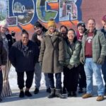 A group photo of those participating in the Hallock trip.